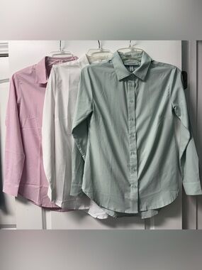 Coolibar UPF 50 Long Sleeve Button Down Sz Small pink, white, Mint Lot of 3